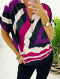 Marley Magenta Striped Blouse