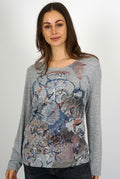 Heather Grey Floral Jumper