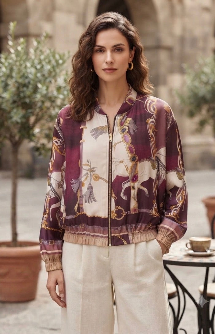 Hilda Burgundy Bomber Jacket