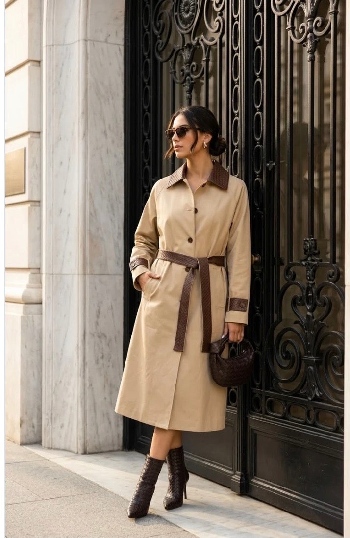 Harper Camel Constrast Trench Coat