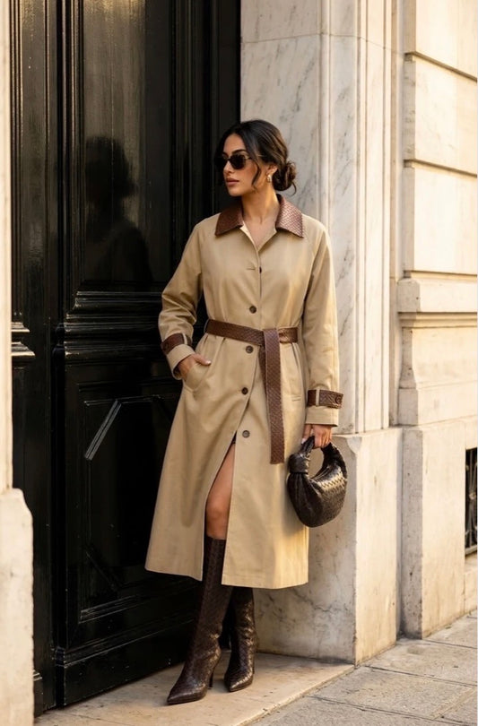 Harper Camel Constrast Trench Coat