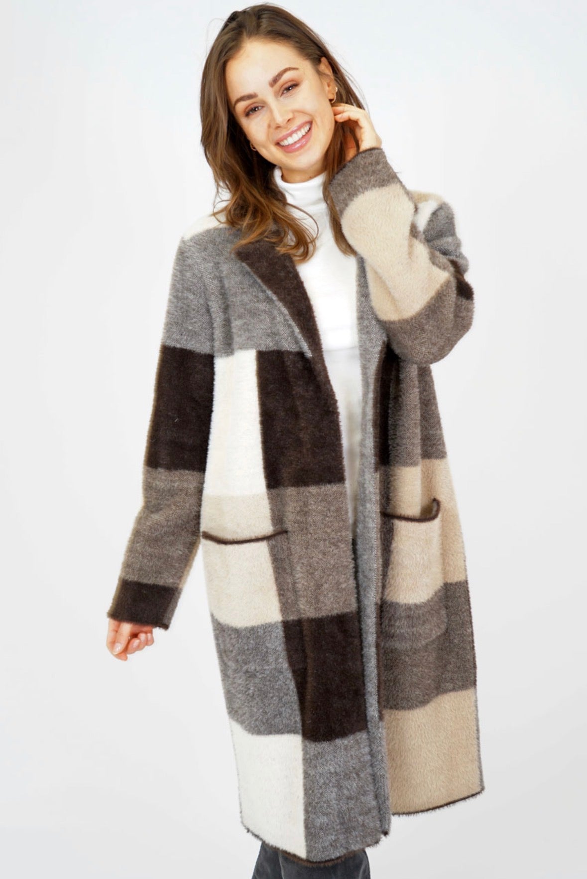Gigi Check Print Luxury Coat