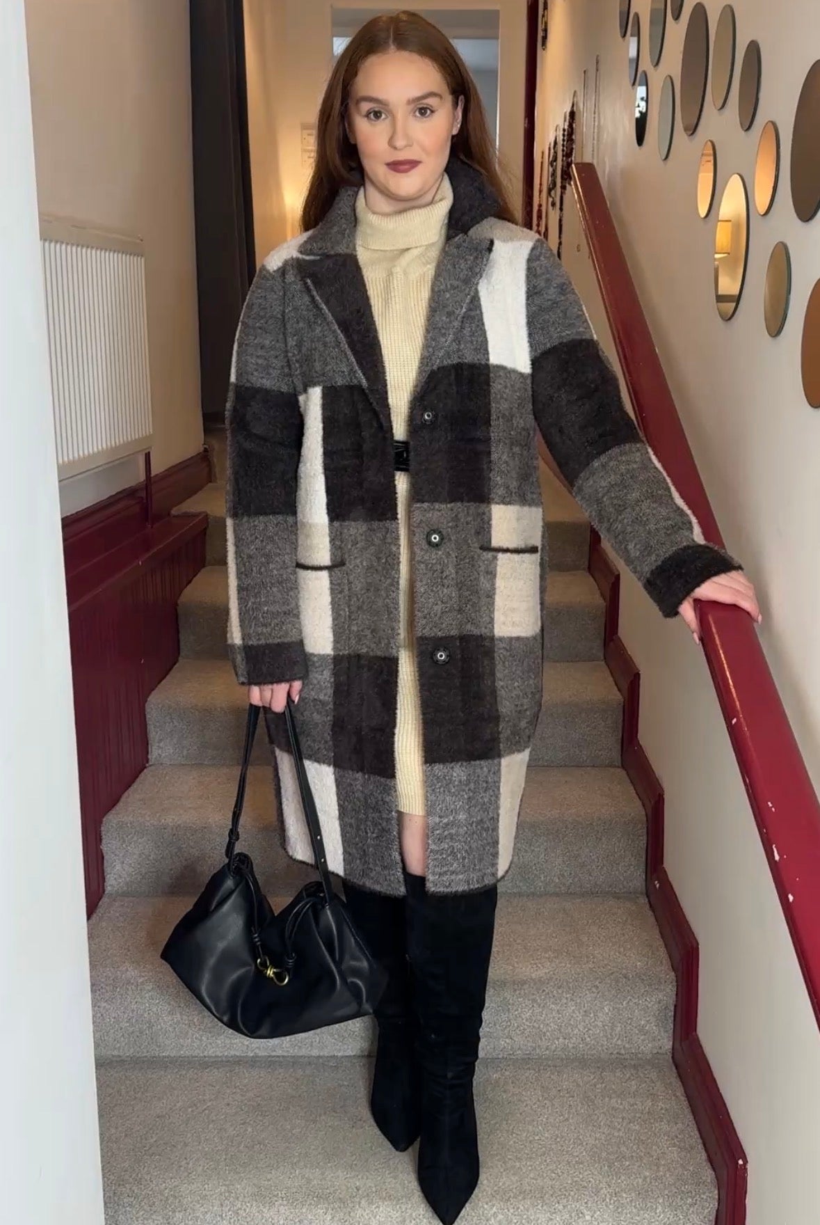 Gigi Check Print Luxury Coat