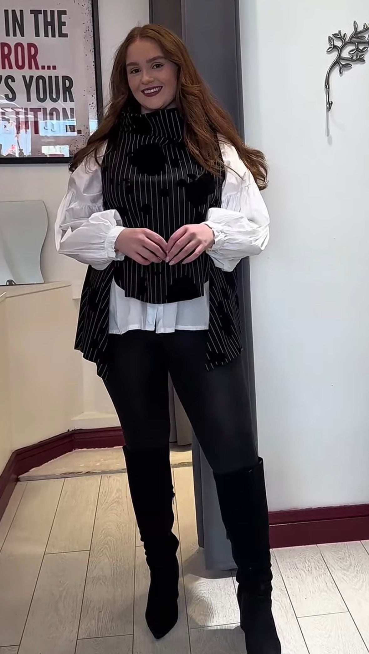 Sylvie Striped Dipped Hem Top