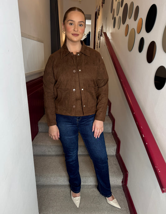Lindsay Brown Suede Luxury Shirt
