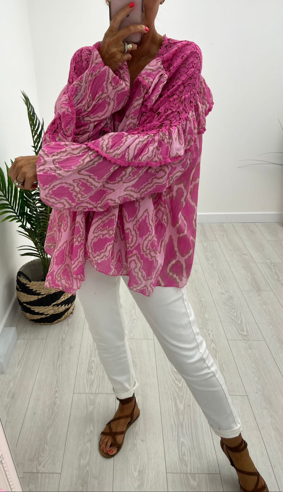 Zaria Pink Boho Blouse