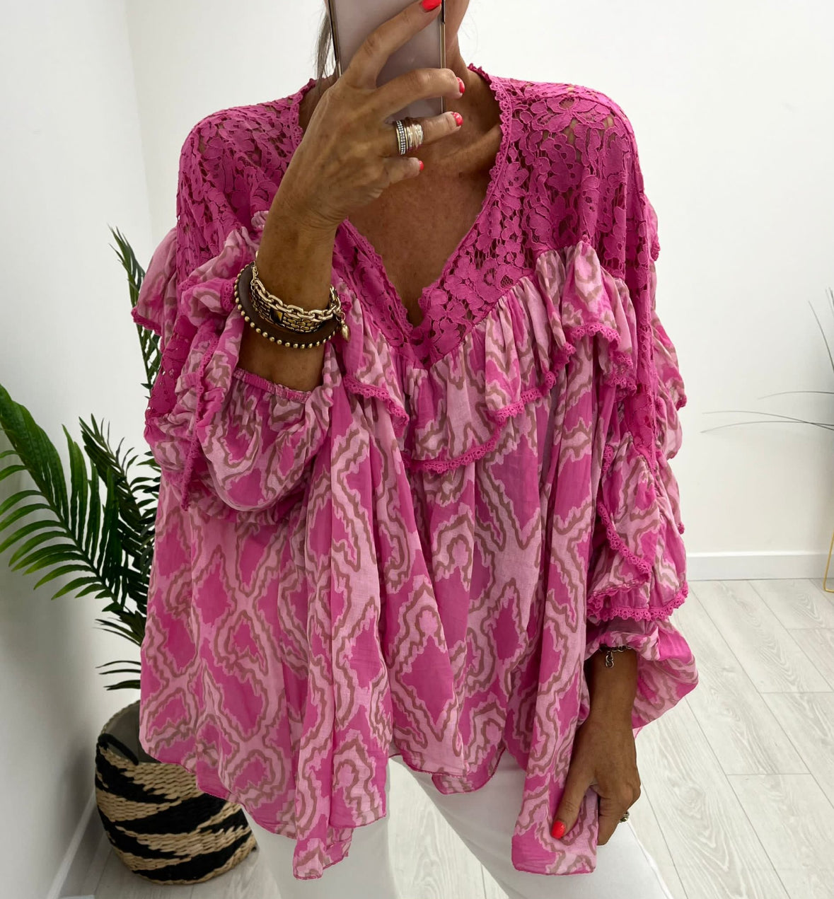Zaria Pink Boho Blouse