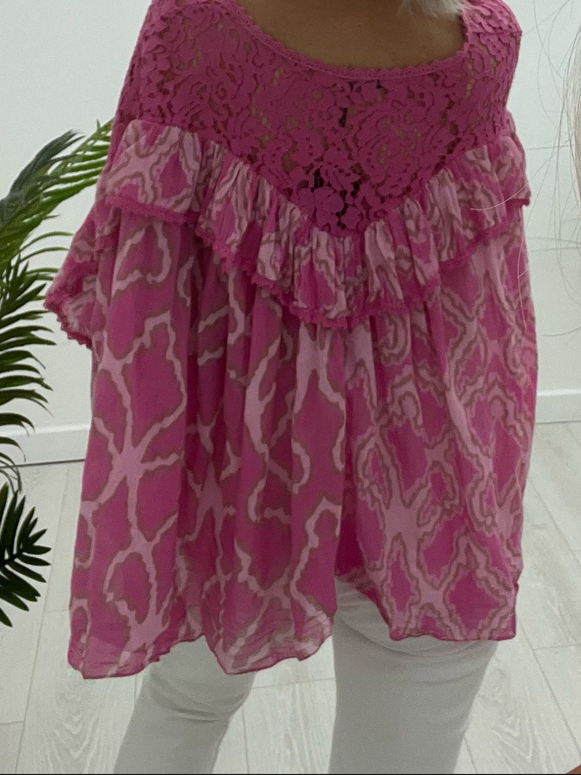 Zaria Pink Boho Blouse