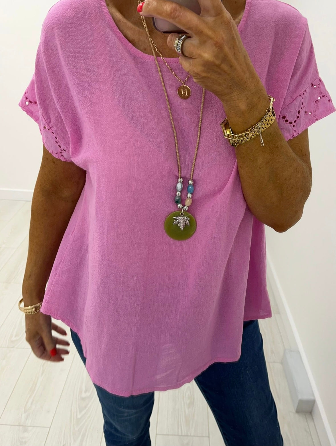 Calista Pink Cotton Blouse
