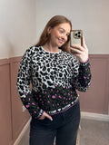 Hannah Khaki Leopard Print Sweater