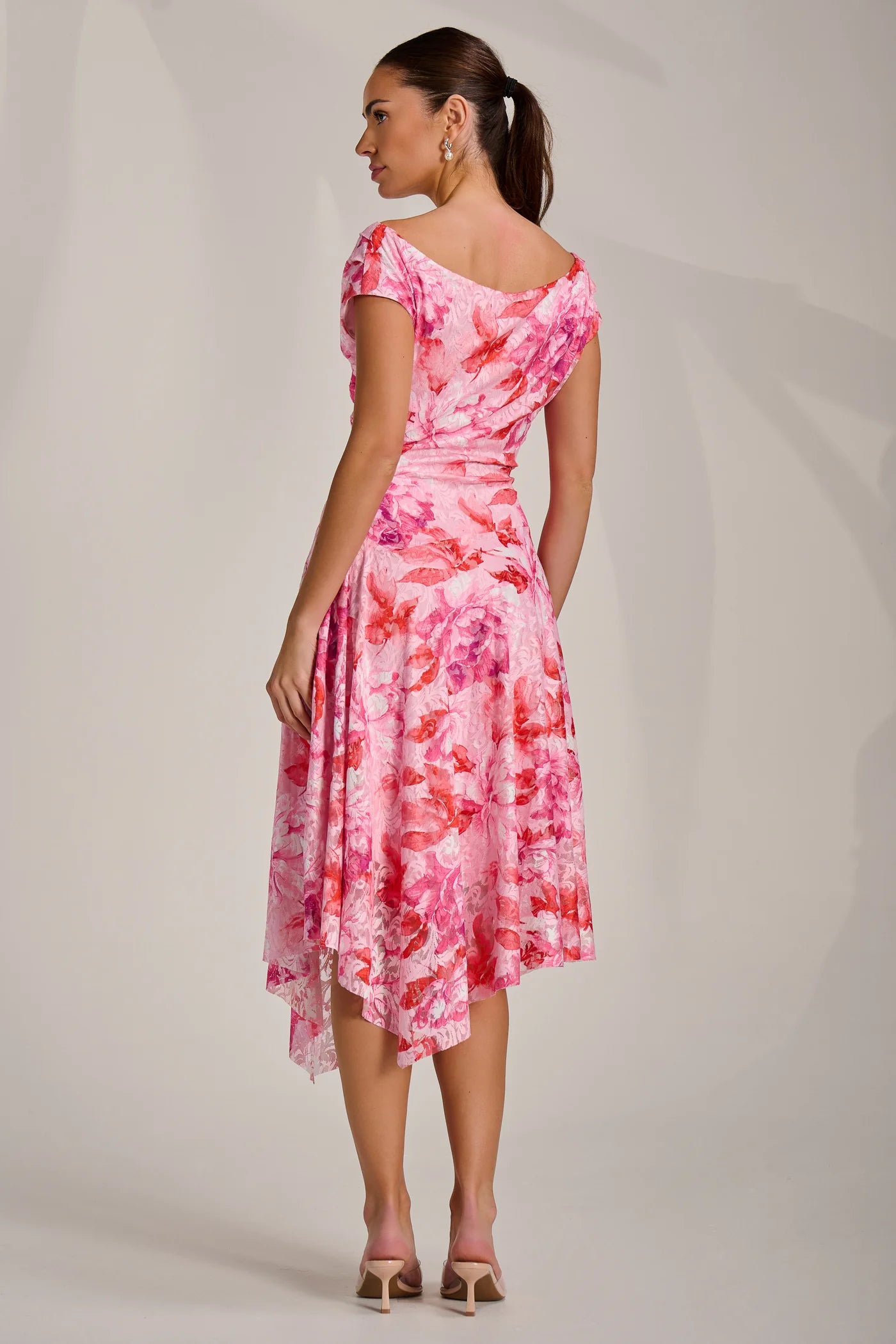 Kiki Pink Floral Lace Dress