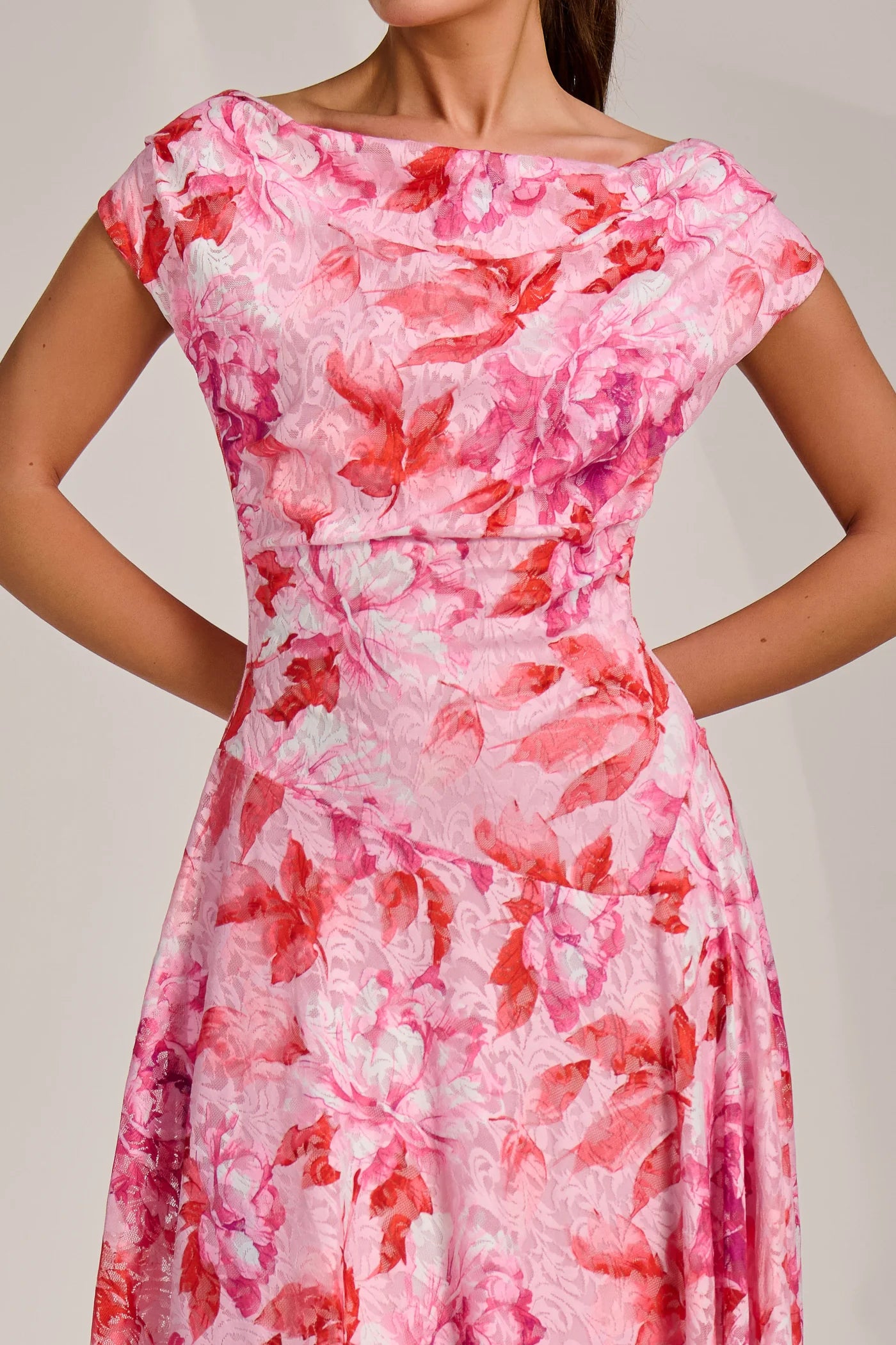 Kiki Pink Floral Lace Dress