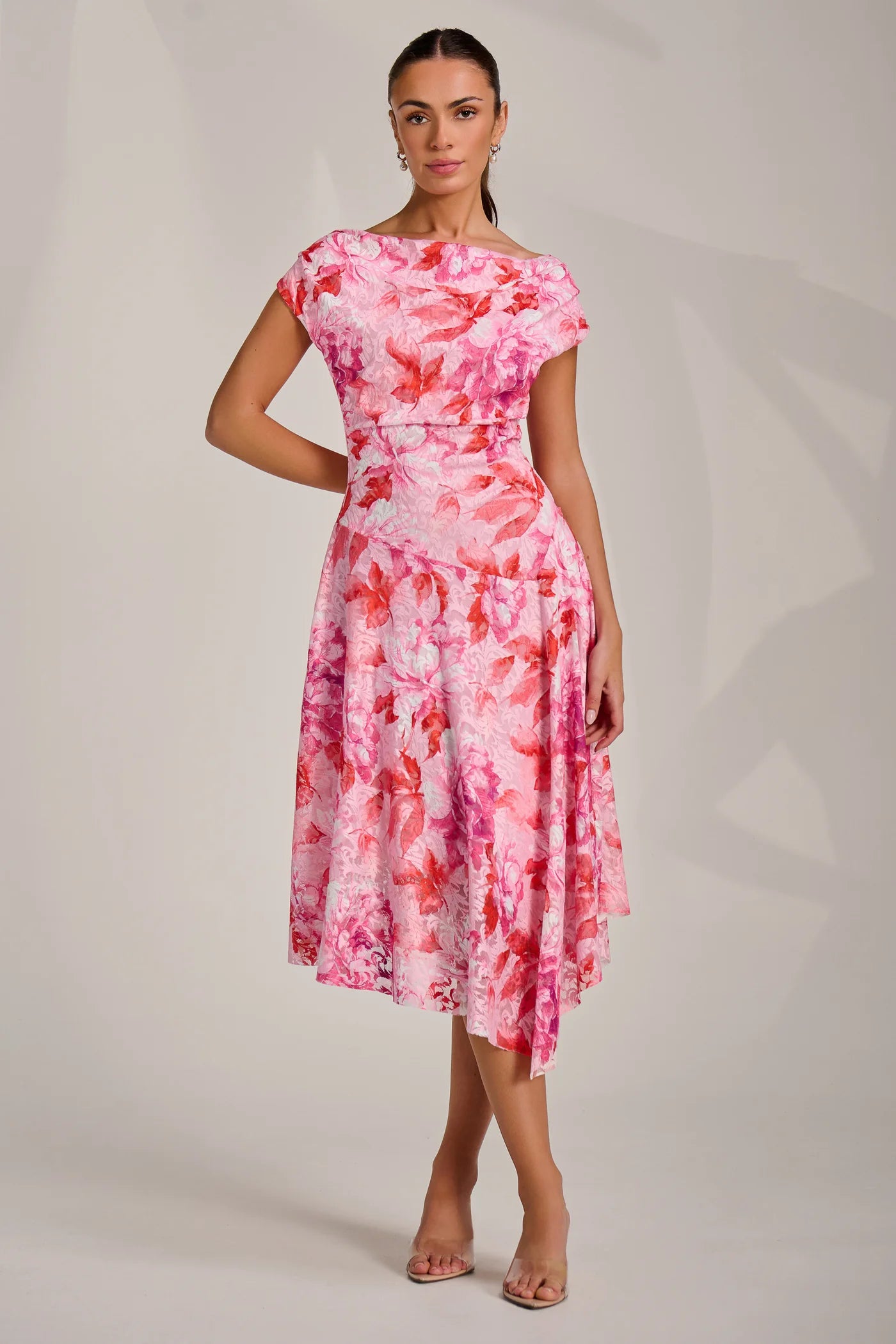 Kiki Pink Floral Lace Dress