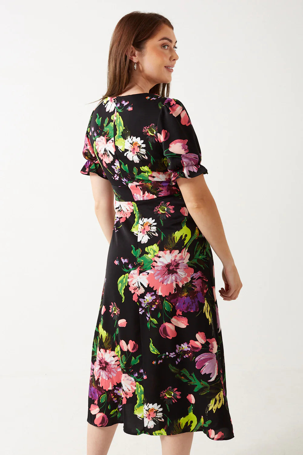 Aubrey Black Floral Dress