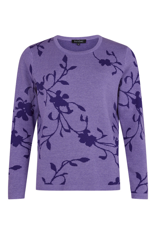 Sunday Purple Floral Pullover