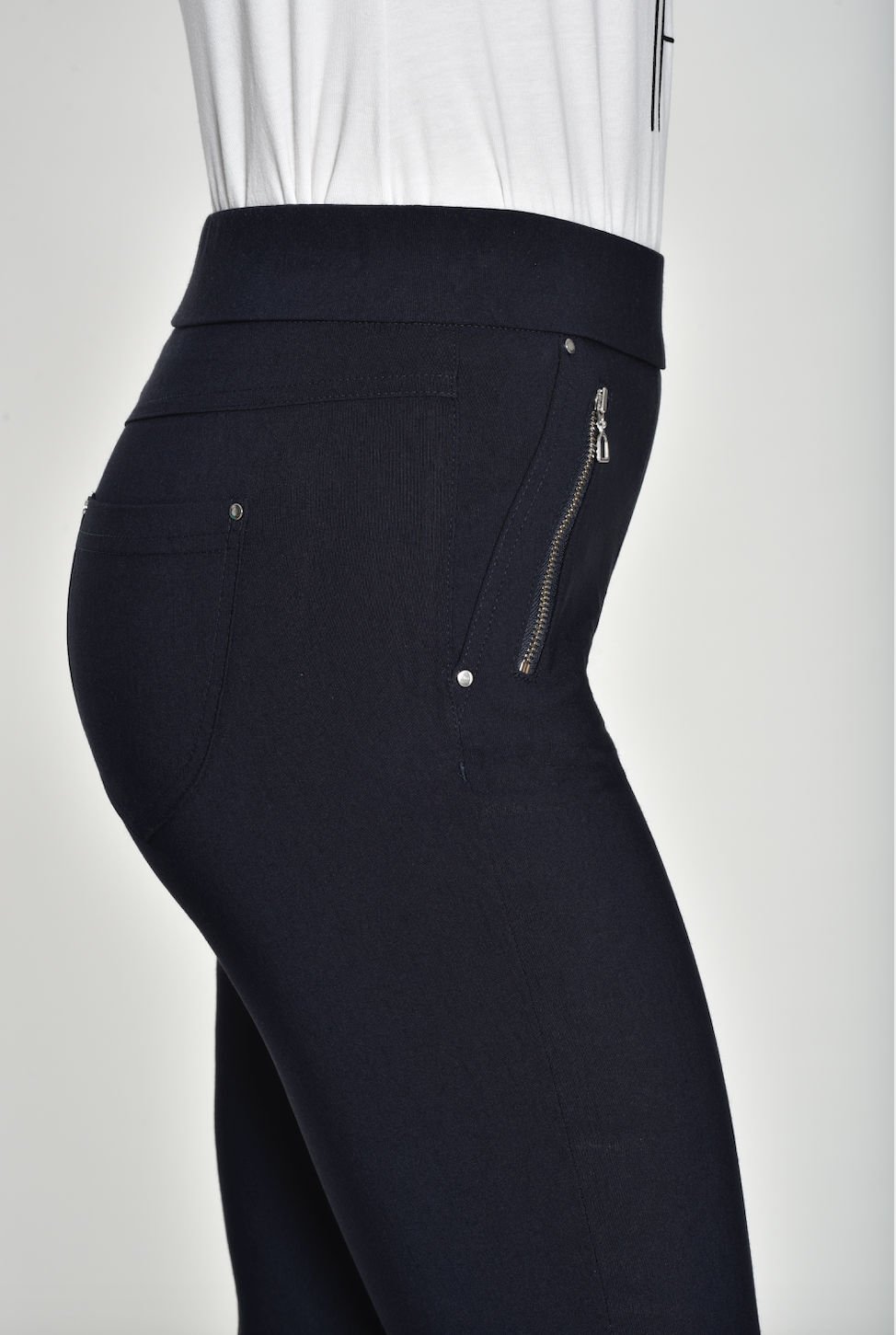 Robell Nena Black Zip Detail Trousers