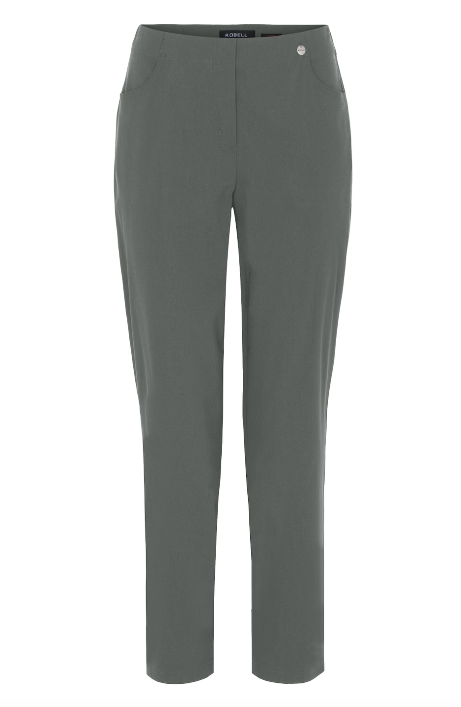 Robell Bella Charcoal Slim 68cm Length Trousers (No Turn-Up)