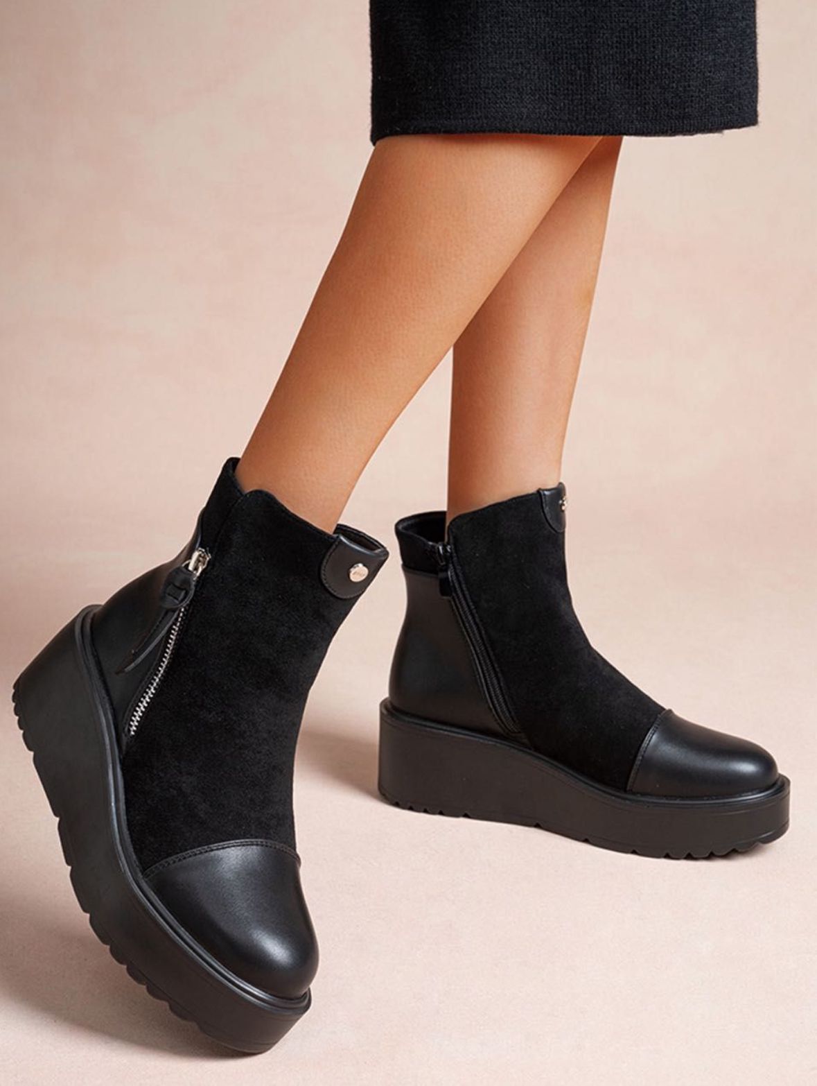 Jacky Black Suede Ankle Boot