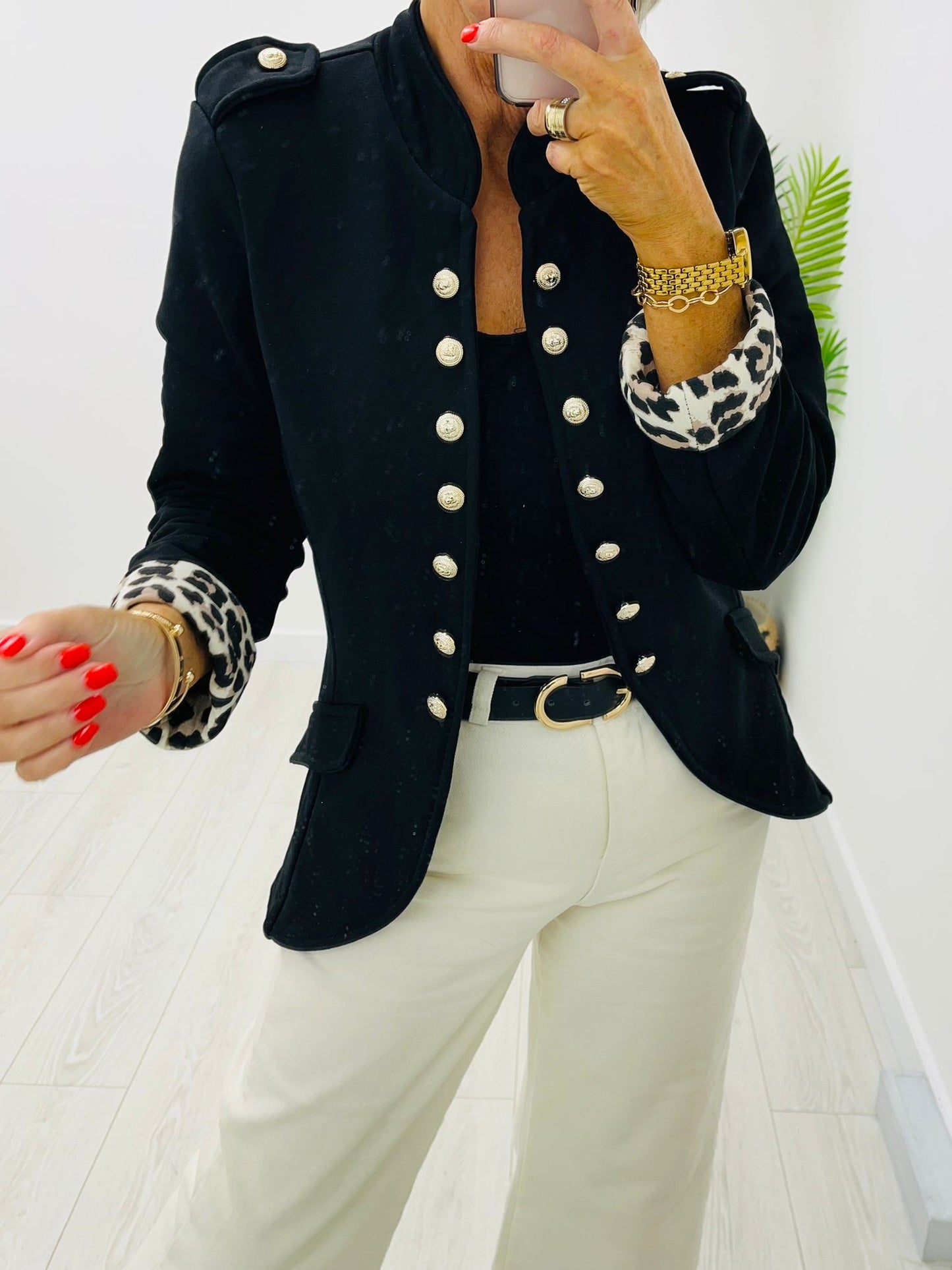 Suzie Black Military Style Blazer