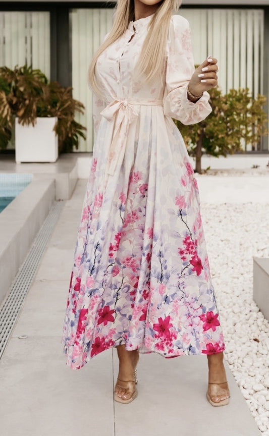 Freya Fuchsia Floral Dress