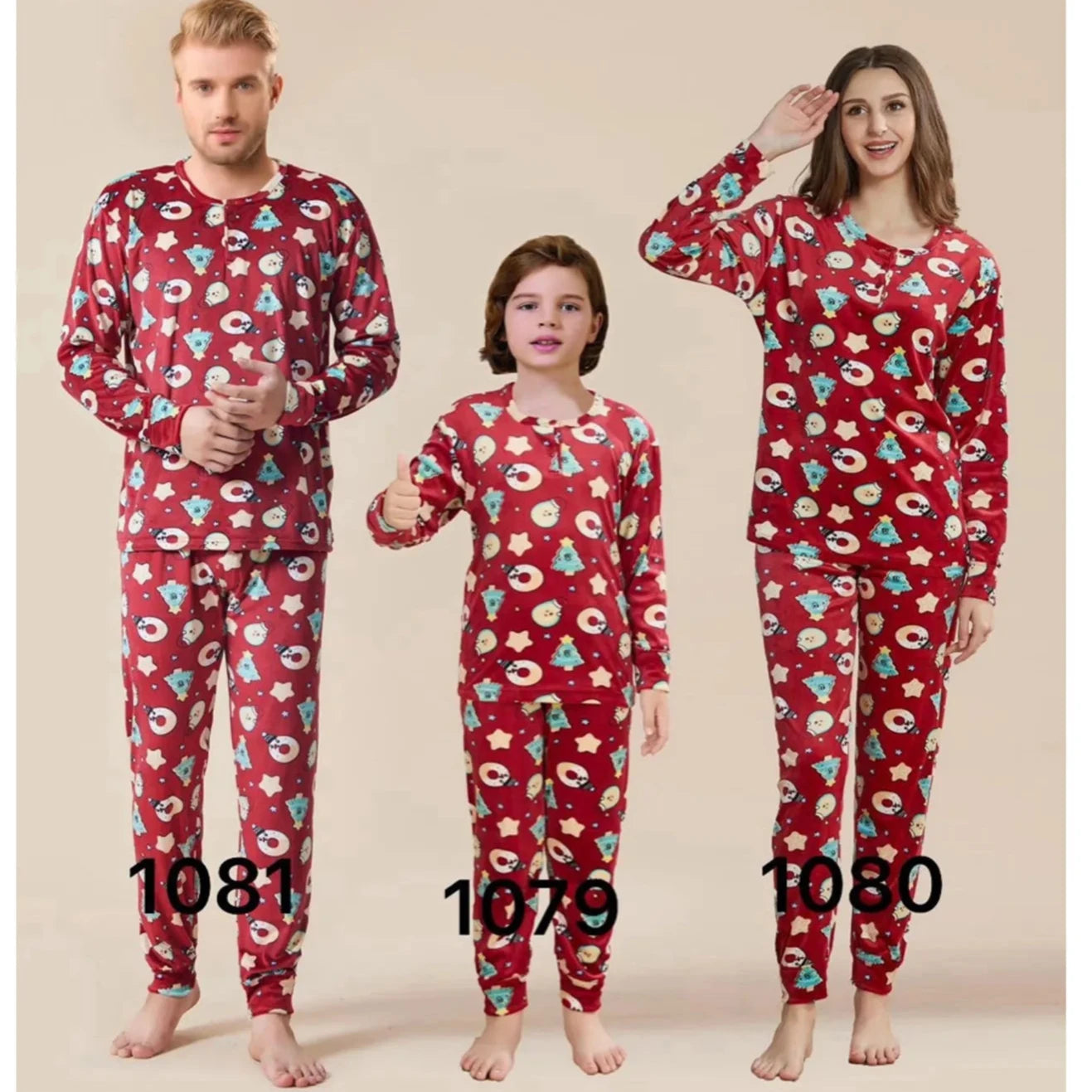 Festive Printed Fluffy Christmas Pyjamas