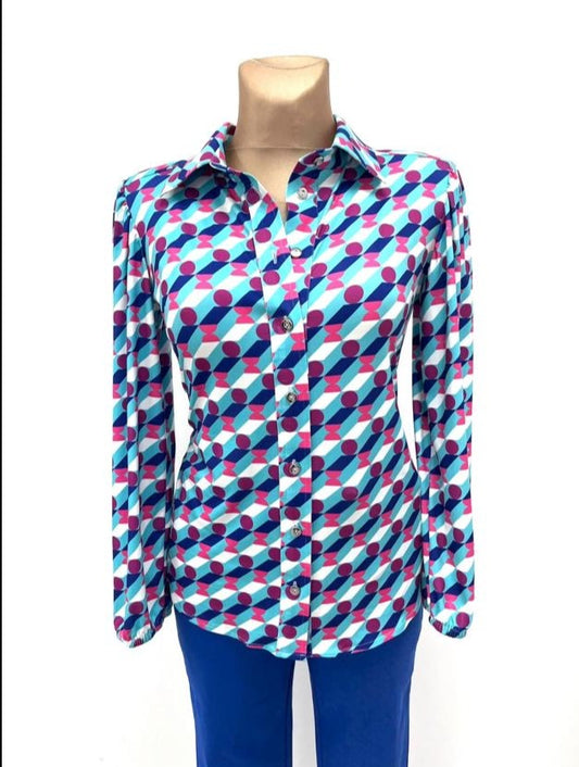 Denise Abstract Print Shirt Blouse
