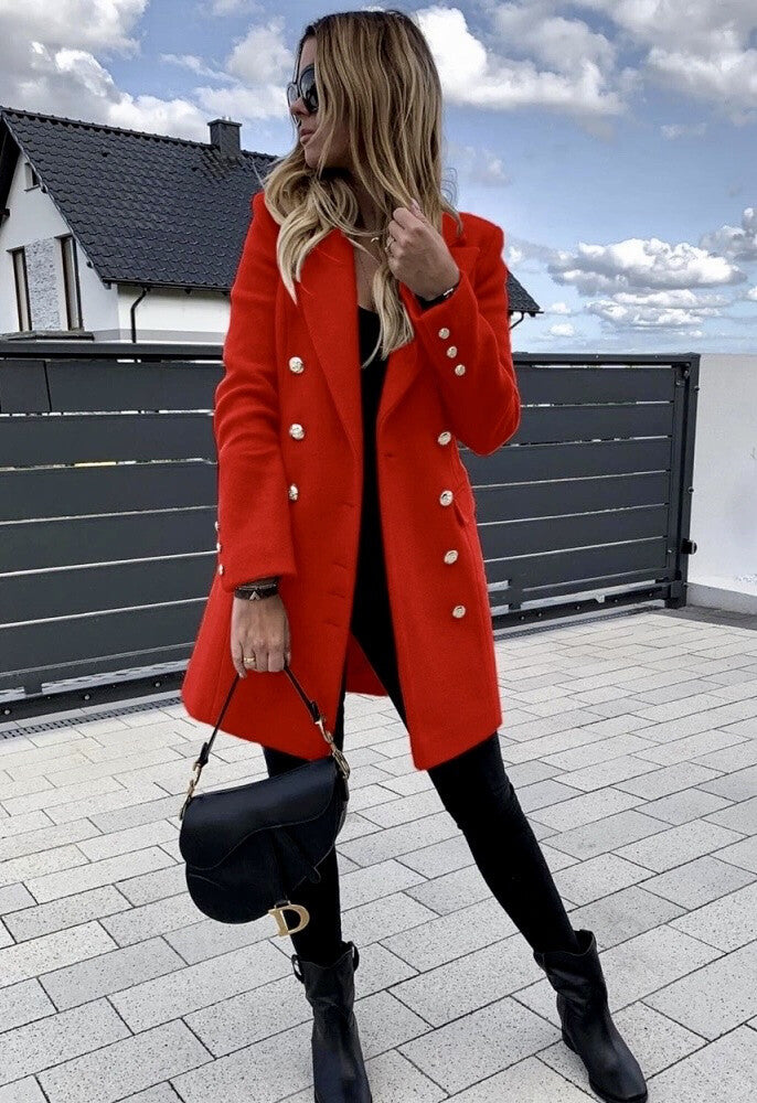 Harper Red Military Coat