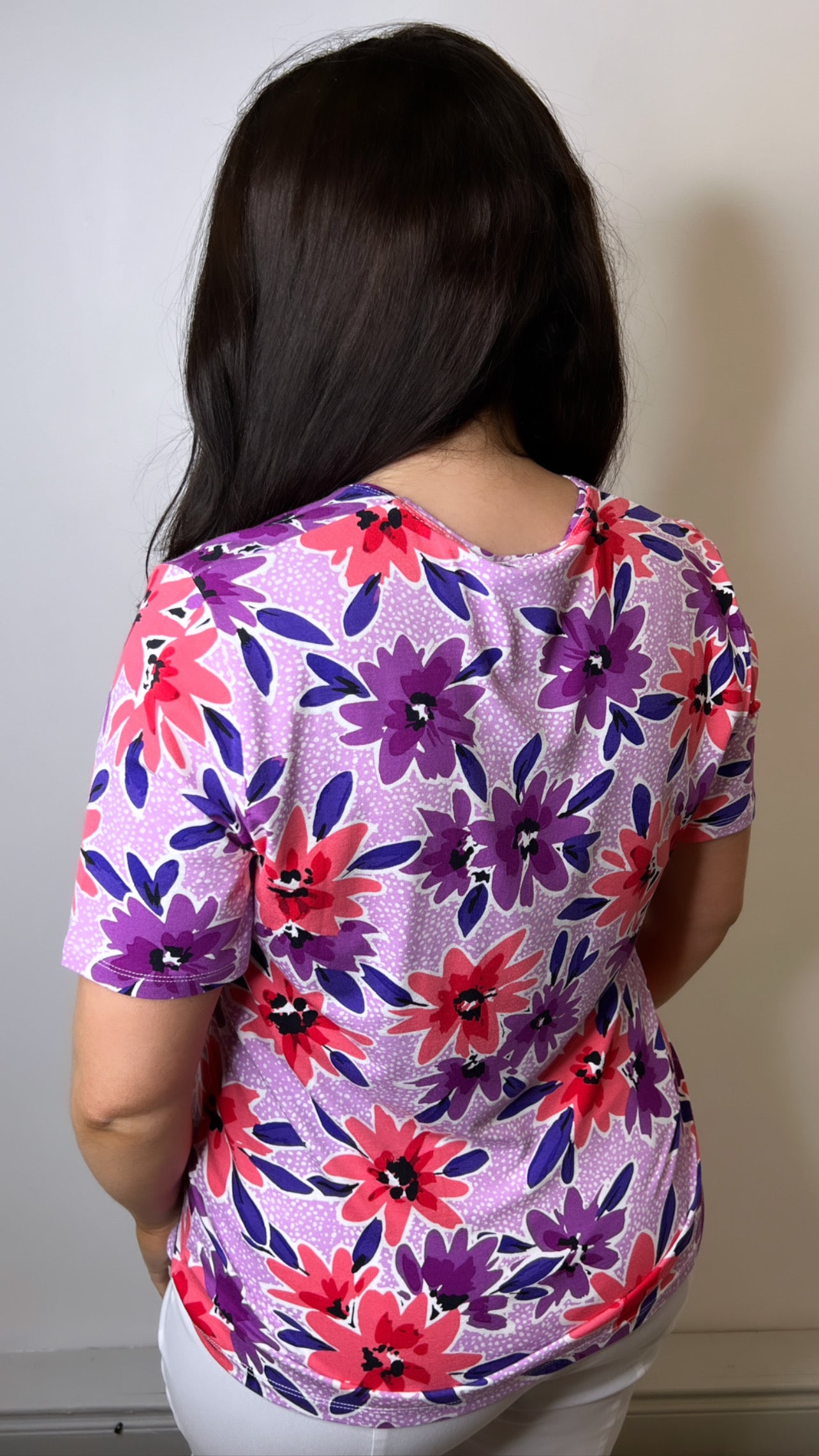 Lisa Lilac Floral Print T-Shirt