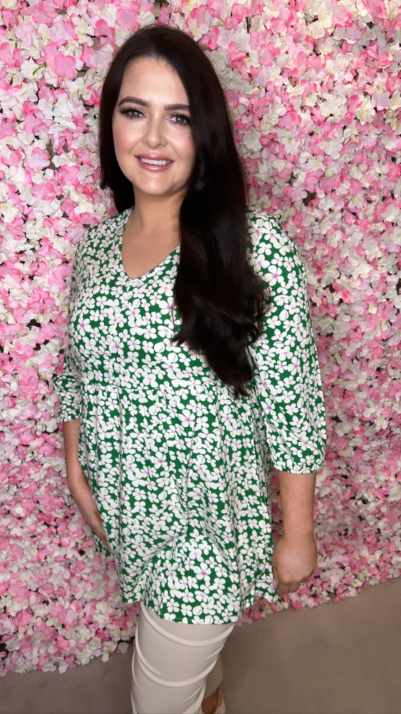 Niamh Green Floral Print Tunic