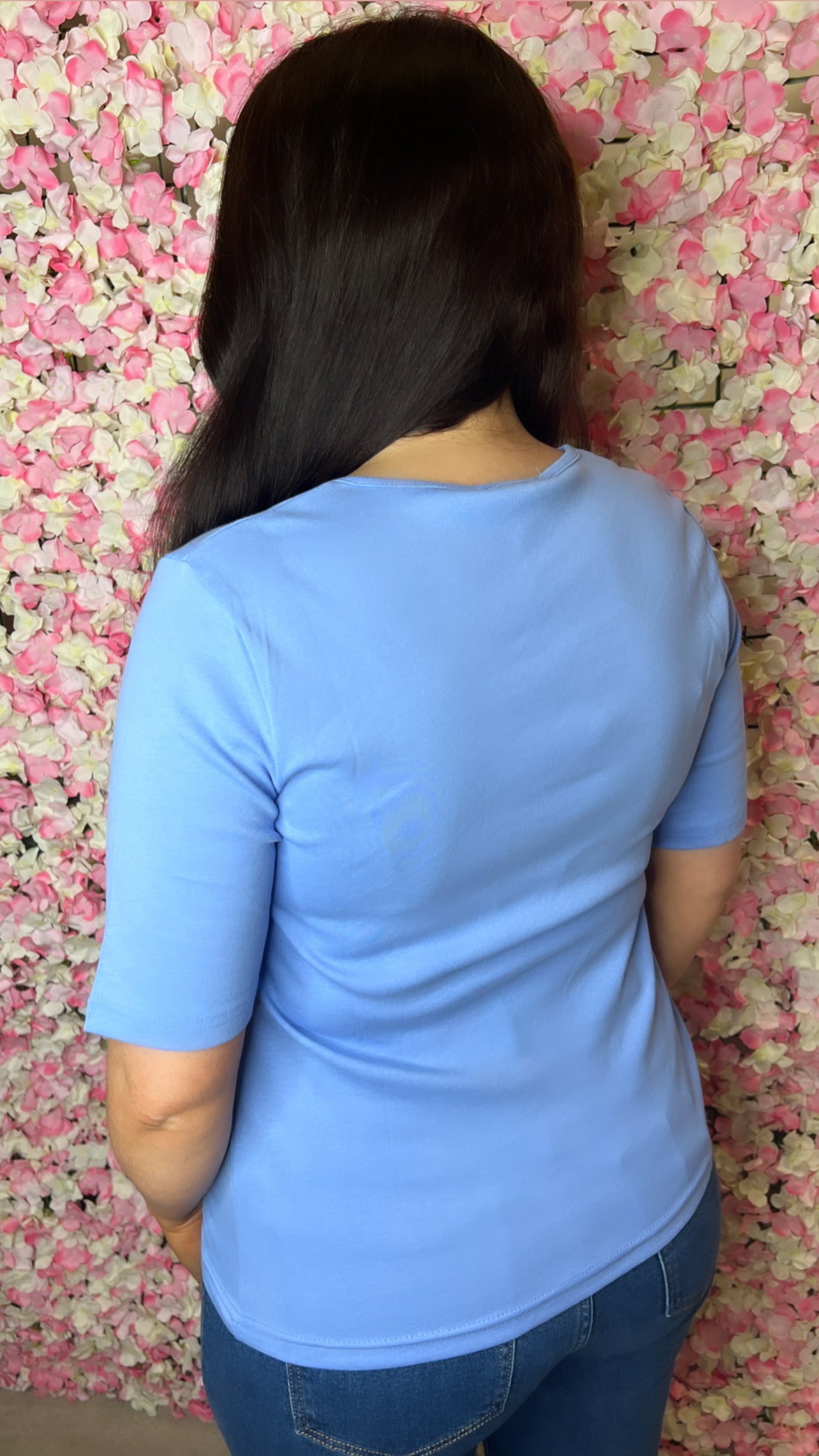 Sunday Baby Blue Basic Cotton T-Shirt