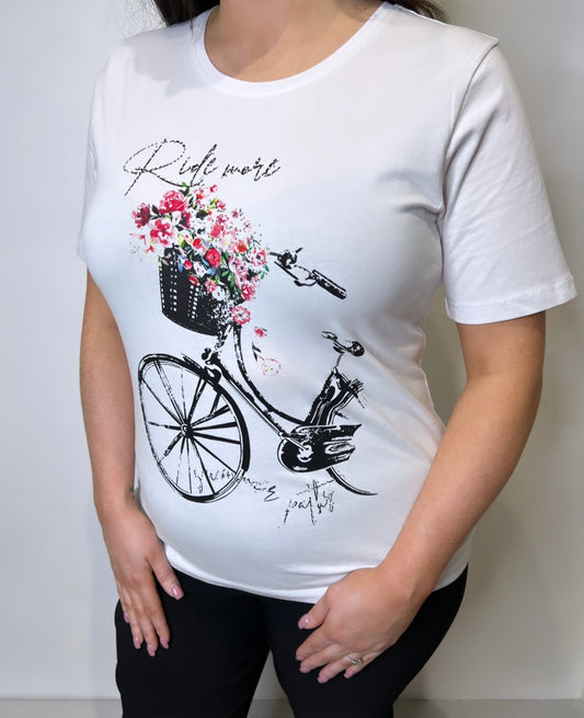 Alice Bicycle Print T-Shirt